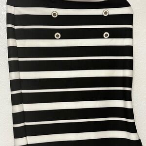 Black and White Striped Skirt